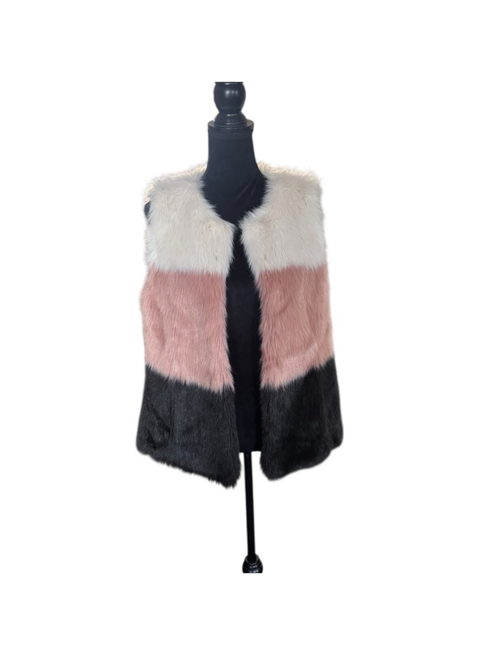 Marc New York Andrew Marc color block faux fur bohemian Y2K hippie vest medium - Picture 6 of 11